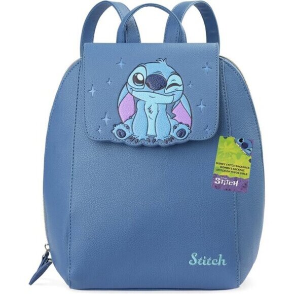 ⚡Women Teens Blue Stitch Mini PU Leather Adjustable Straps Kawaii Travel Bag main image 6